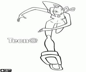 desenho de Tecna em movimento, Winx Club para colorir
