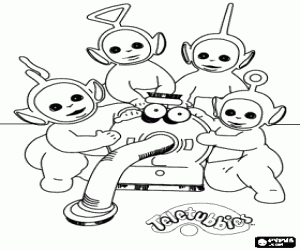 desenho de Os Teletubbies com Noo-Noo para colorir