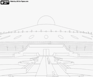 desenho de Templo Dhammakaya Cetiya, Tailândia para colorir