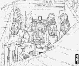 desenho de Os templos de Abu Simbel, Egito para colorir
