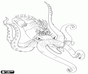 desenho de Tentaclion, antigo guardião do Mar para colorir