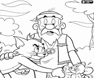 desenho de Tentativa de paz entre Tom e Jerry para colorir