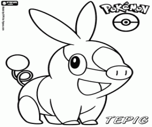 desenho de Tepig, um porco Pokemon para colorir