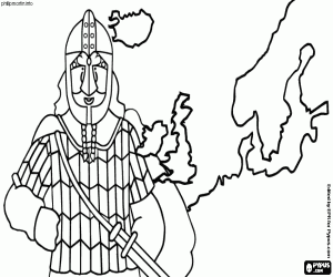 desenho de Terra dos vikings para colorir