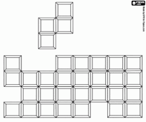 desenho de Tetris, um jogo de vídeo para colorir