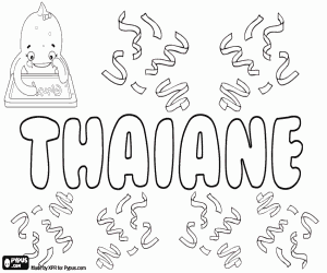 desenho de Thaiane, nome feminino para colorir