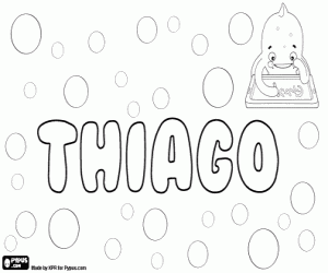 desenho de Thiago, nome português para colorir