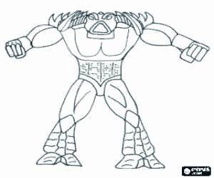 desenho de Thorg, gormiti do diamante para colorir