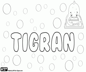 desenho de Tigran, variante de Dikran para colorir