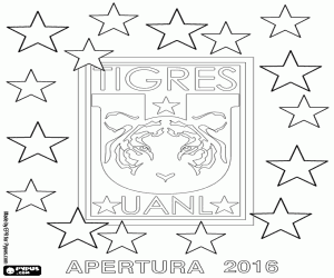 desenho de Tigres do México, Apertura 2016 para colorir