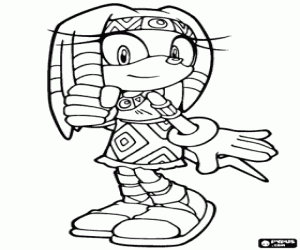 desenho de Tikal, personagem de Sonic para colorir