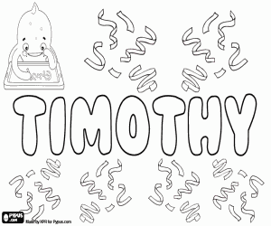 desenho de Timothy, um nome inglês para colorir