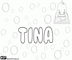desenho de Tina, nome abreviado para colorir