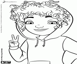 desenho de Tip, garota com um moletom com capuz para colorir