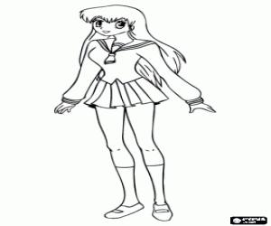 desenho de Tohru Honda, protagonista Fruits Basket para colorir