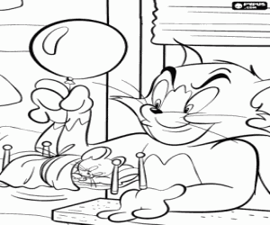 desenho de Tom o gato odeia Jerry o rato para colorir