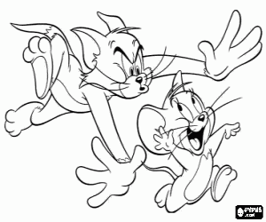 desenho de Tom persegue o Jerry para colorir