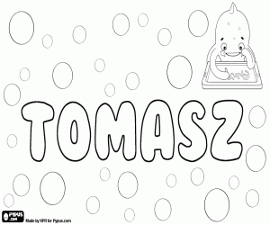 desenho de Tomasz, nome polonês para menino para colorir