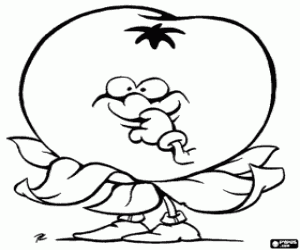 desenho de Um tomate animado para colorir