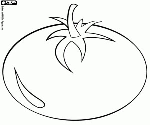 desenho de Um tomate esférico para colorir