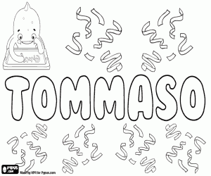 desenho de Tommaso, nome italiano para colorir