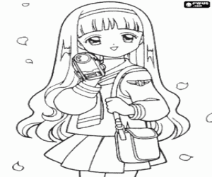 desenho de Tomoyo, a melhor amiga de Sakura para colorir