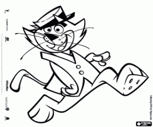 desenho de Top Cat é o chefe dos gatos para colorir
