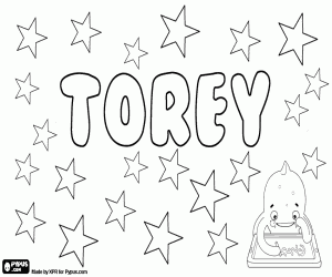 desenho de Torey, nome para menino e menina para colorir