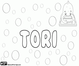 desenho de Tori, nome em vários idiomas para colorir