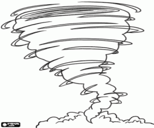 desenho de Tornado, um fenômeno atmosférico para colorir