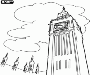 desenho de Torre do Big Ben em Londres para colorir