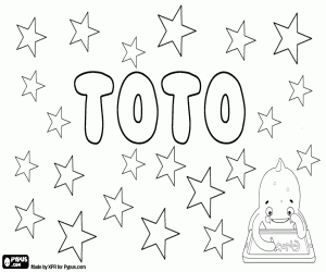 desenho de Toto, nome popular italiano para colorir