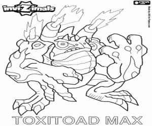 desenho de Toxitoad Max, um dos Invizimals para colorir