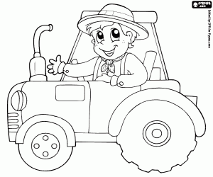 desenho de O trator da fazenda para colorir