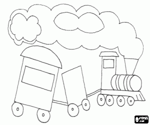 desenho de Trem do vapor - Comboio do vapor para colorir