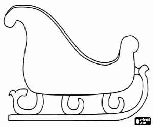 desenho de Trenó de Natal para ornamentar para colorir