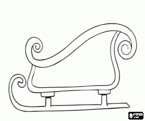 desenho de Trenó para presentes de Natal para colorir