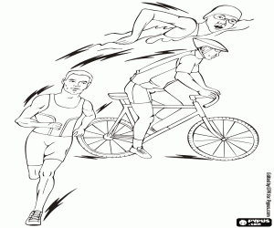 desenho de Um triatleta de um triatlo para colorir