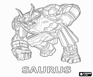 desenho de O triceratops Bakugan, Saurus para colorir