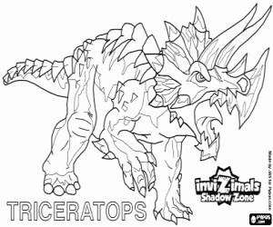 desenho de Triceratops, Invizimals A nova dimensão para colorir