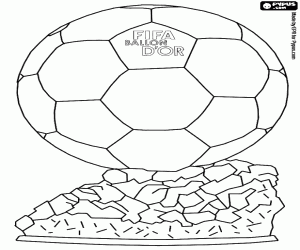 desenho de O troféu Bola de Ouro FIFA para colorir