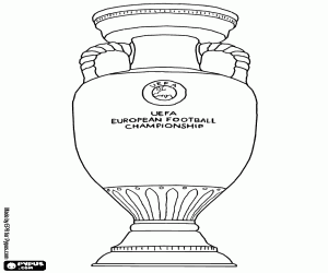 desenho de O troféu do Euro para colorir