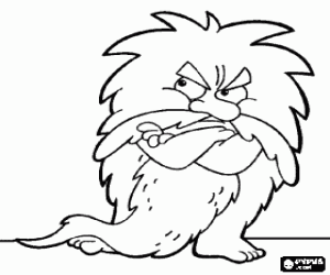 desenho de Troll peludo e barbudo para colorir