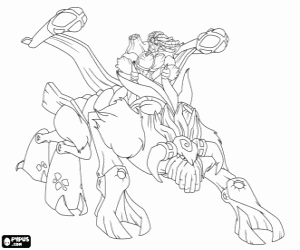 desenho de Troncalion, um gormiti da floresta para colorir