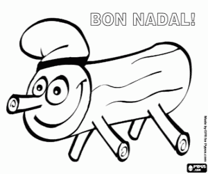 desenho de O Tronco de Natal, em catalão para colorir