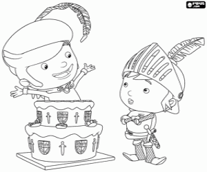 desenho de O trovador Fernando com Mike para colorir