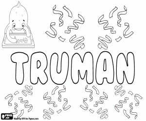desenho de Truman, nome inglês para menino para colorir