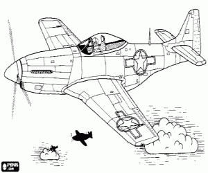 desenho de Três aviões de caça para colorir