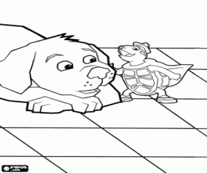 desenho de Tuck e o cão, Wonder Pets para colorir