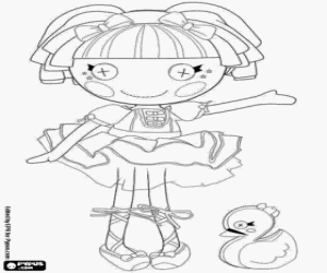 desenho de Tumbelina Tippy e um cisne, Lalaloopsy para colorir
